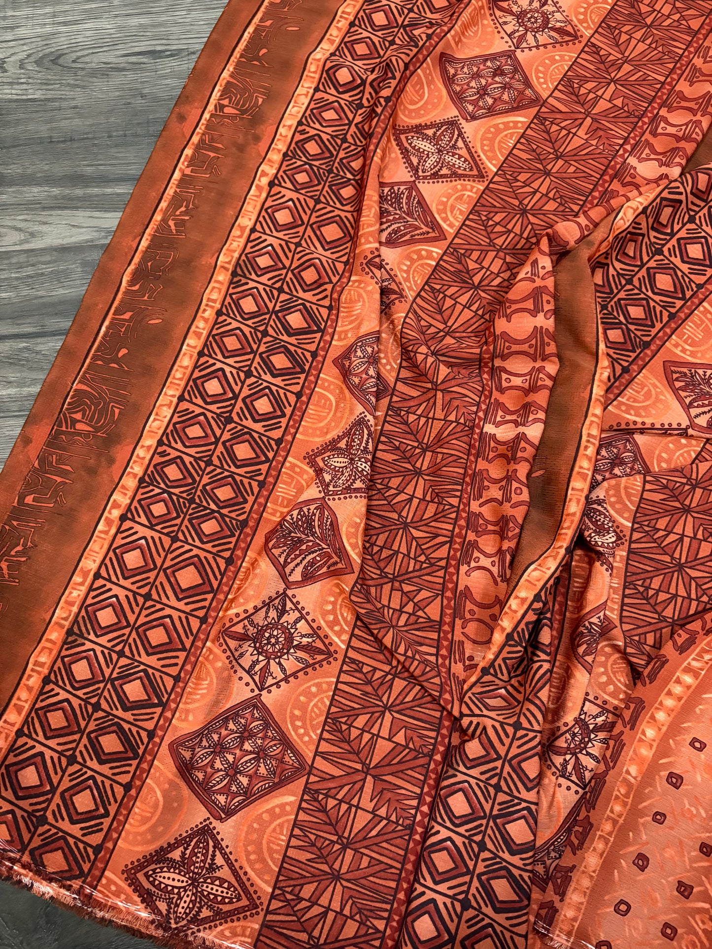 ORANGE PATTERNED FABRIC 44" x 165"