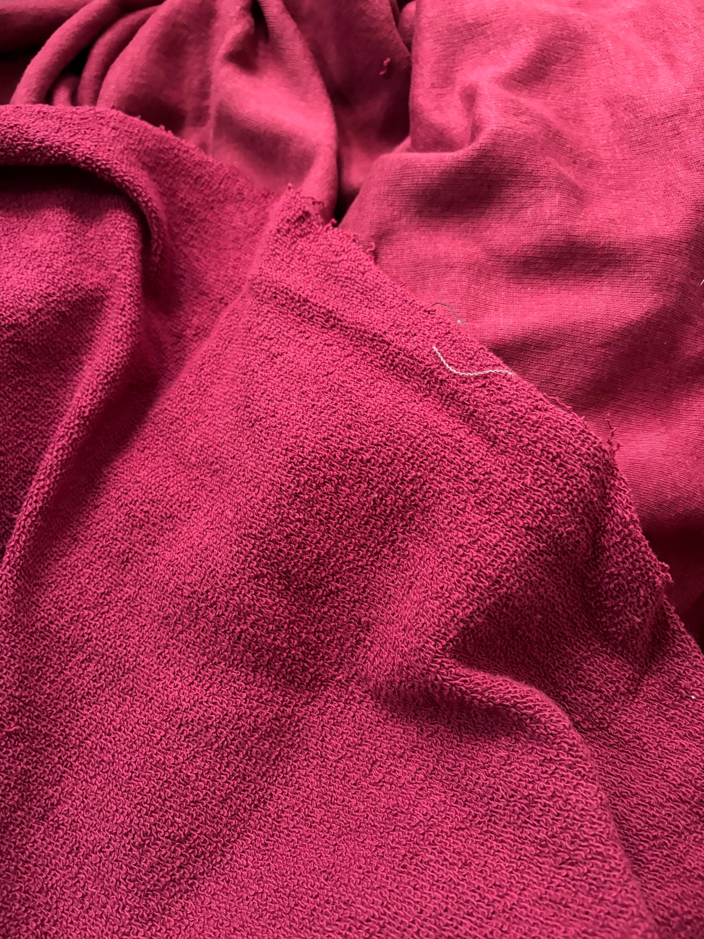 BURGUNDY SWEATSHIRT FABRIC 95" x 77"