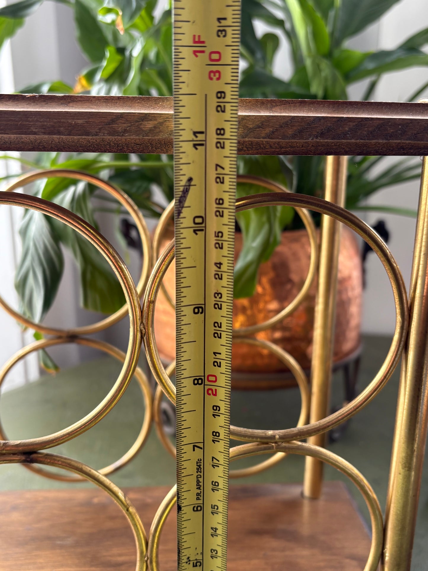 WOOD & BRASS WINE RACK