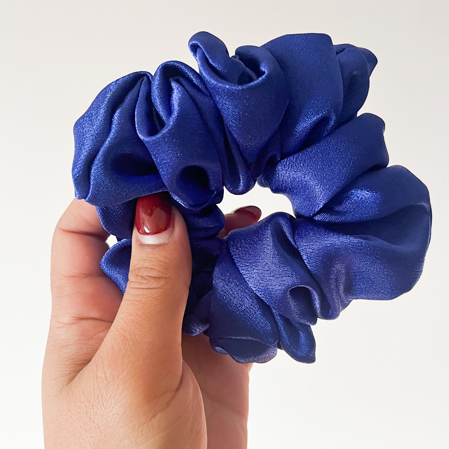 ROYAL BLUE SATIN SCRUNCHIE