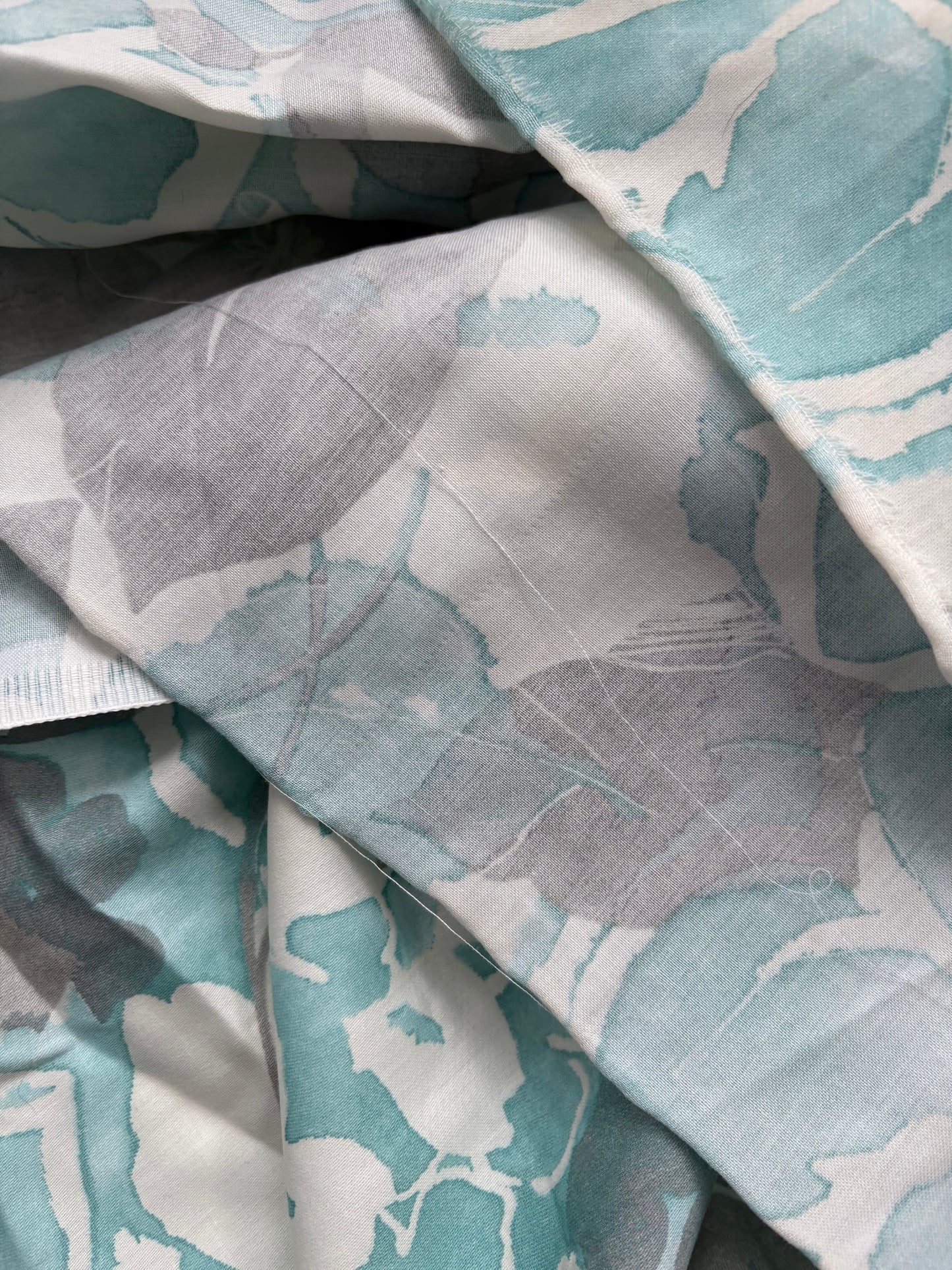 BLUE FLORAL FABRIC 100" x 31"