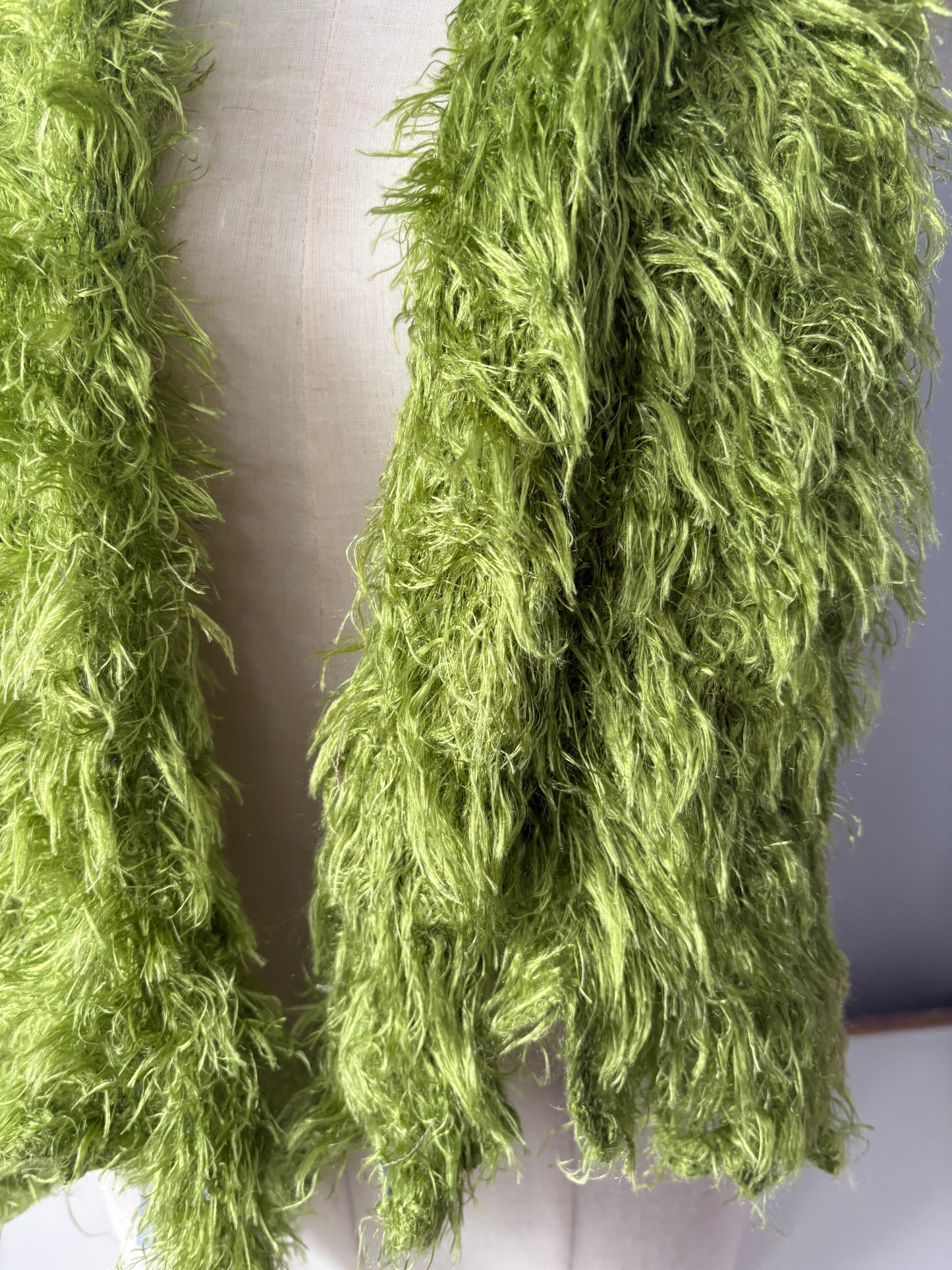 Y2K LIME FLUFFY SCARF