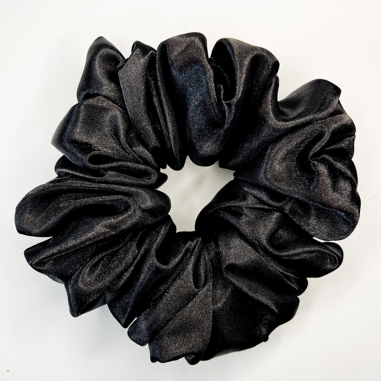 BLACK SATIN SCRUNCHIE