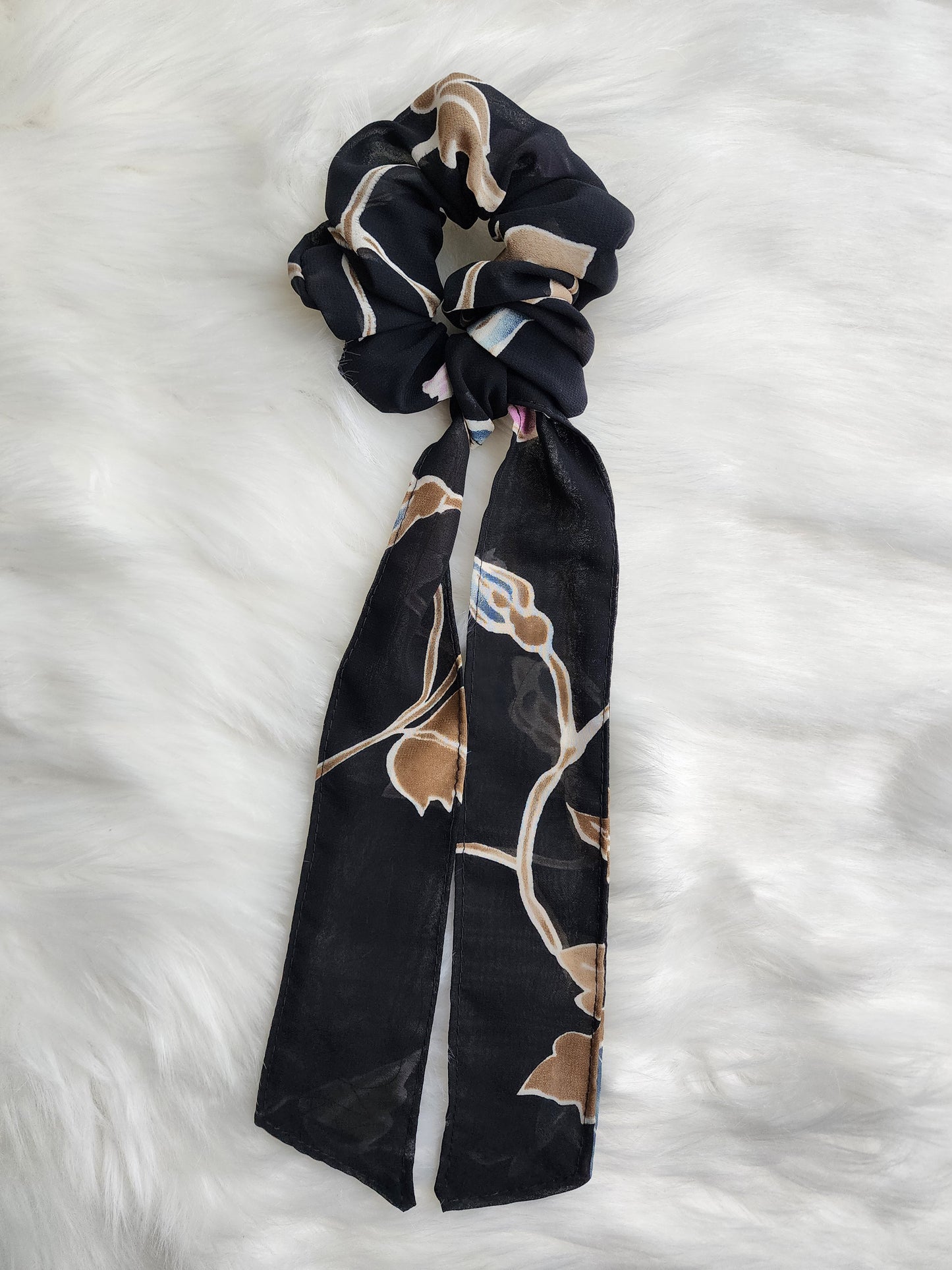 VINE CHIFFON BOW SCRUNCHIE