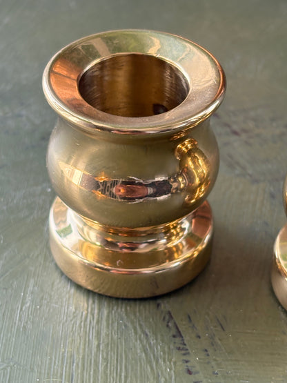 WEIGHTED BRASS CANDLE HOLDERS