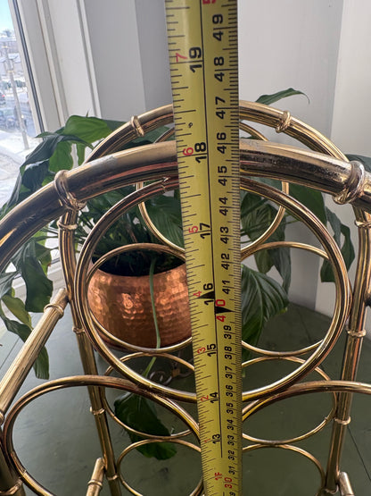 FAUX BRASS WINE RACK