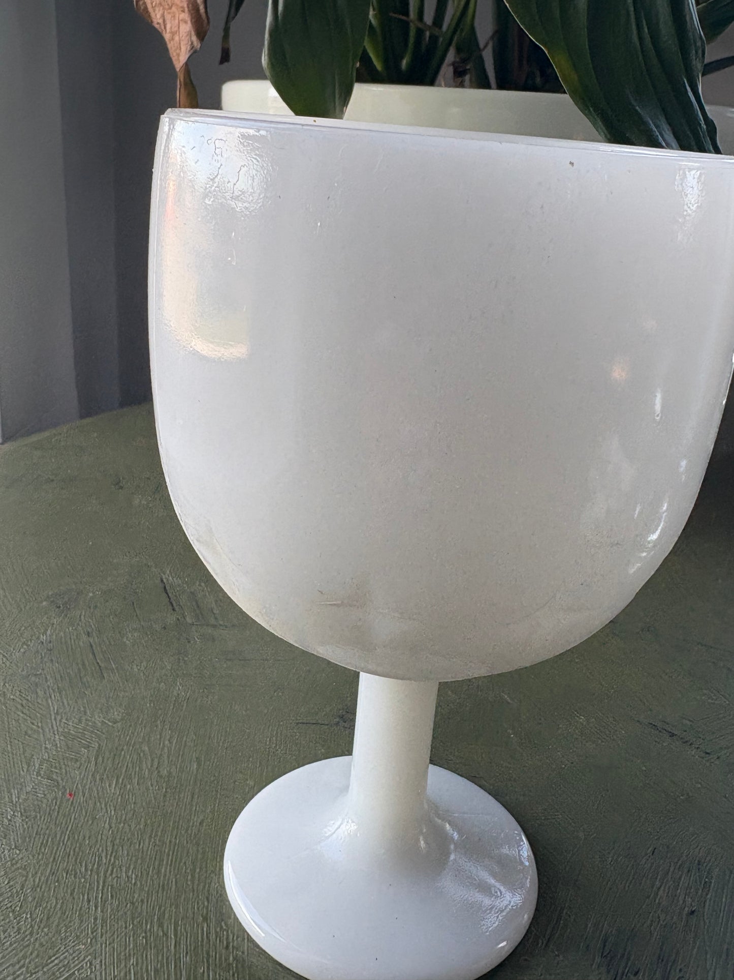 MILK GLASS GOBLET