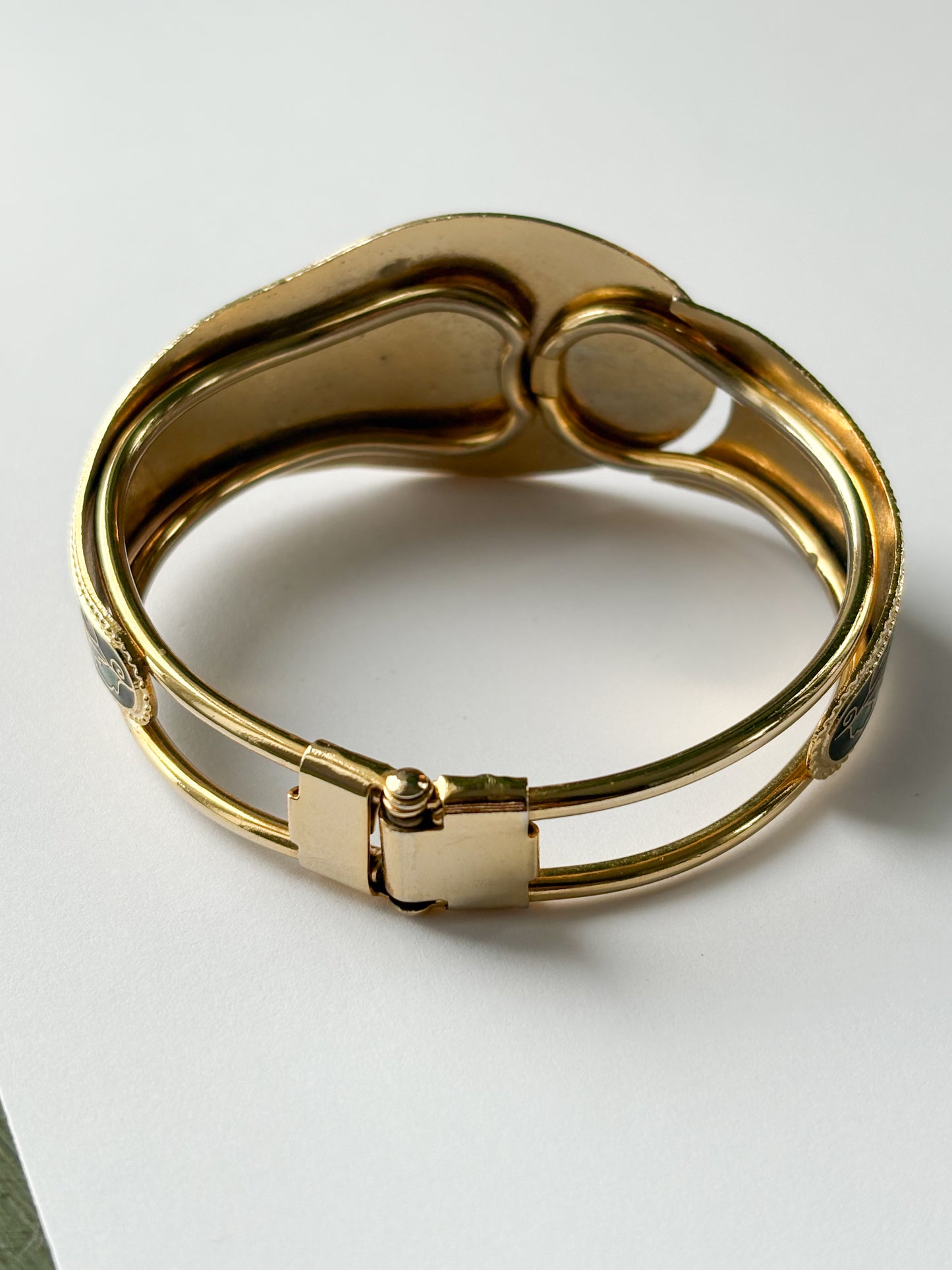 FLORAL ENAMEL CUFF BRACELET