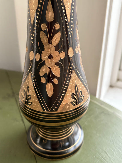 ETCHED BRASS VASE