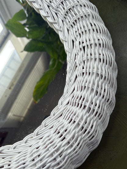 WICKER WALL MIRROR