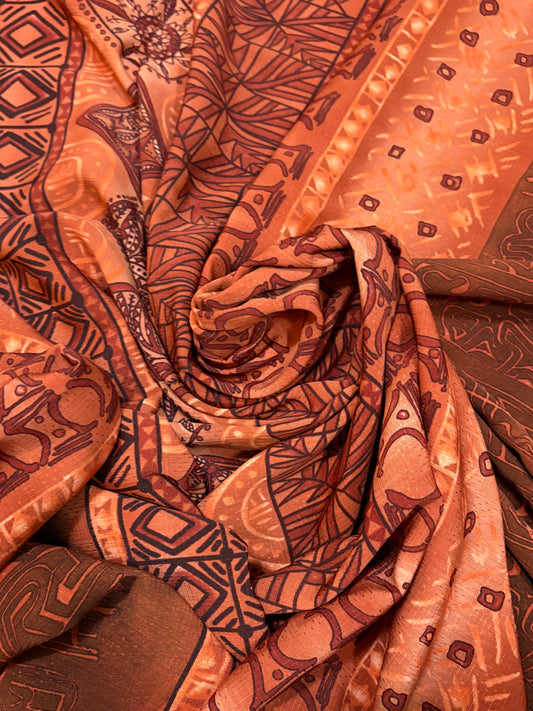 ORANGE PATTERNED FABRIC 44" x 165"