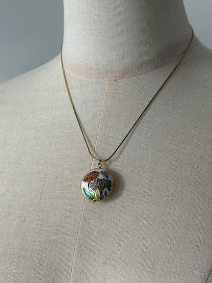 FLORAL CLOISONNE NECKLACE
