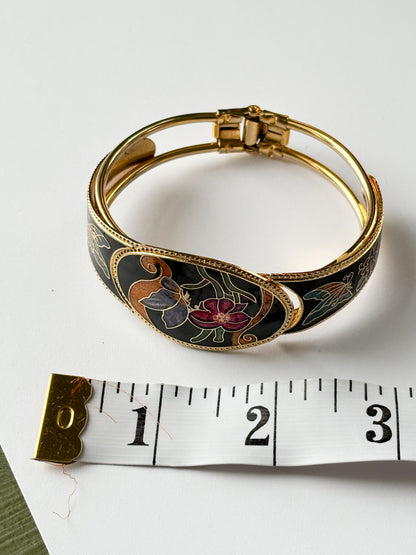 FLORAL ENAMEL CUFF BRACELET