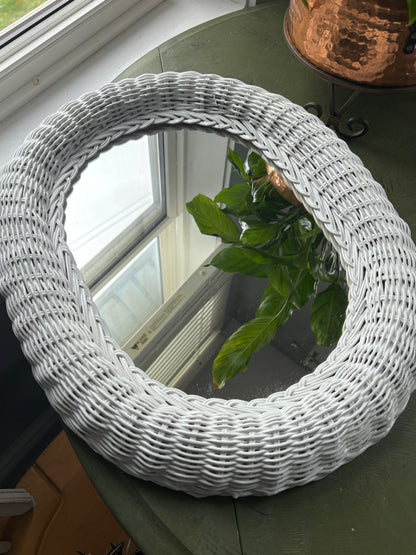 WICKER WALL MIRROR