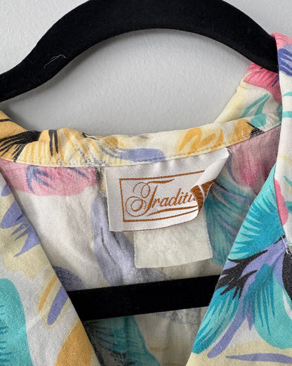 FLORAL HAWAIIAN BUTTON UP - MEDIUM