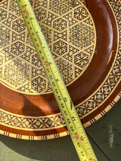 MOTHER OF PEARL WOOD PLATE/WALL PLAQUE