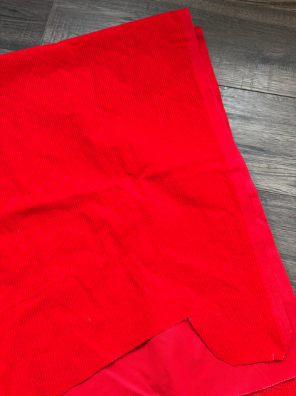 RED CORDUROY FABRIC 39" x 32"