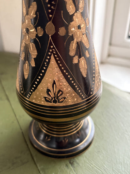 ETCHED BRASS VASE
