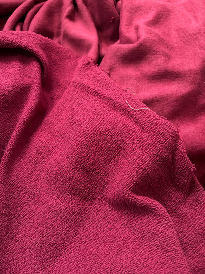 BURGUNDY SWEATSHIRT FABRIC 95" x 77"