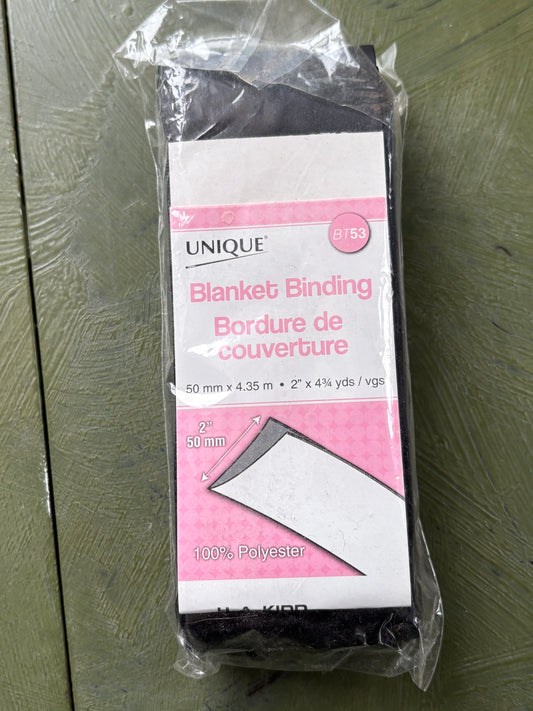 BLACK BLANKET BINDING 2" x 4.75YDS