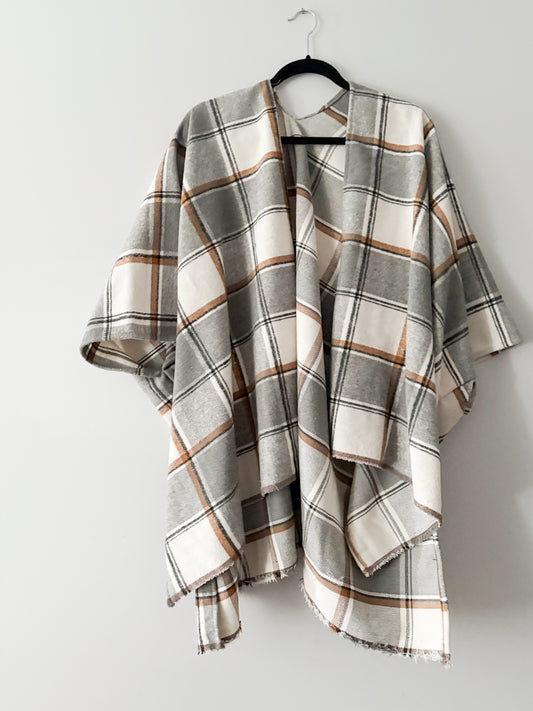 PLAID PONCHO