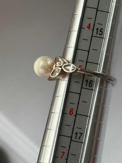 STERLING PEARL RING - SZ. 5