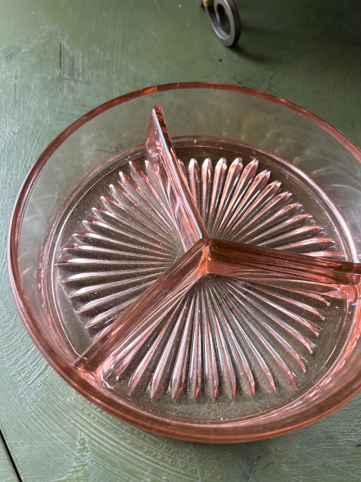 PINK DEPRESSION GLASS TRINKET BOWL