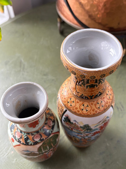 SATSUMA STYLE VASE DUO
