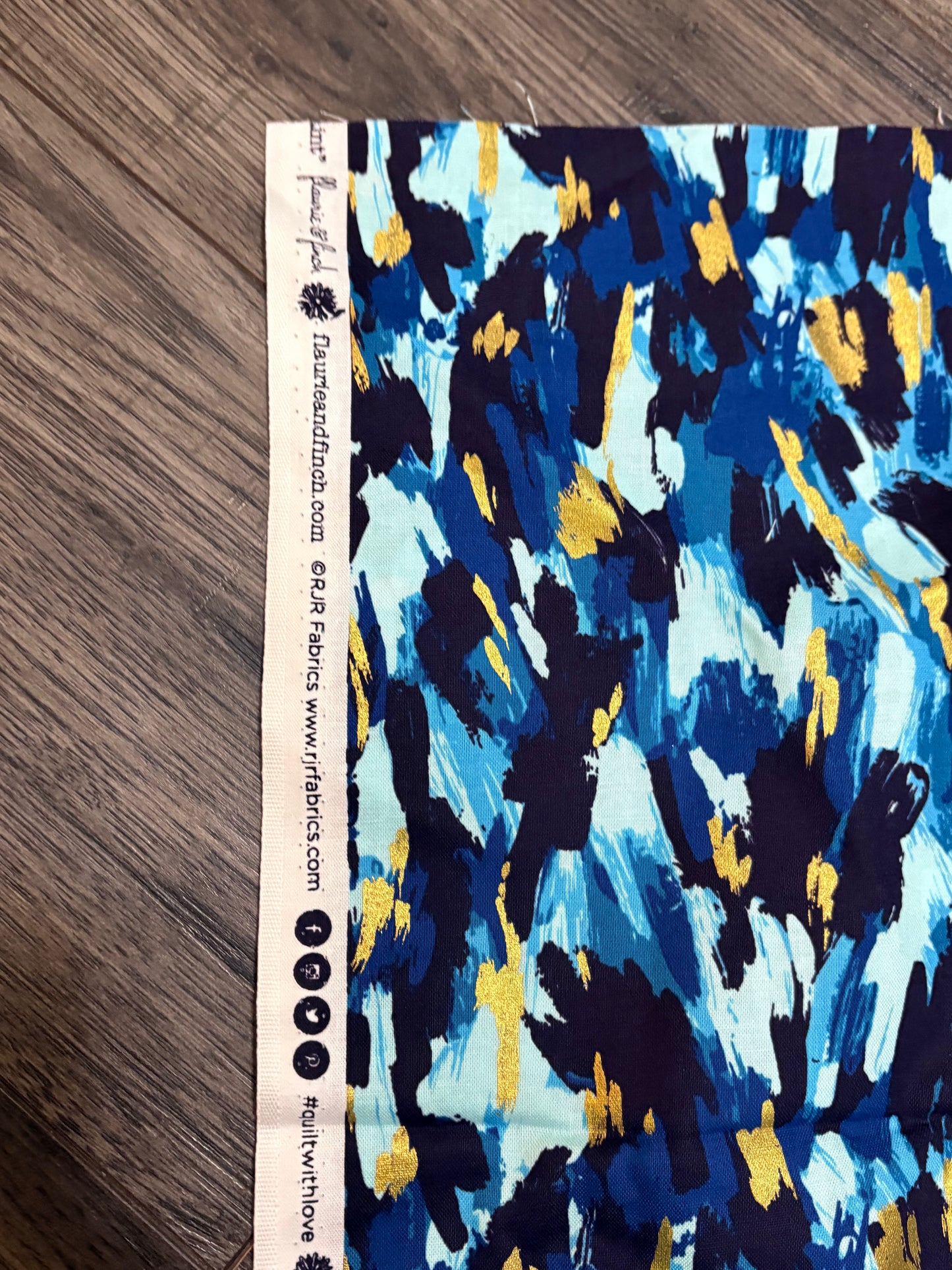 BLUE & GOLD FABRIC 44" x 18"