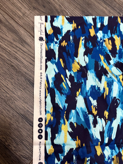BLUE & GOLD FABRIC 44" x 18"