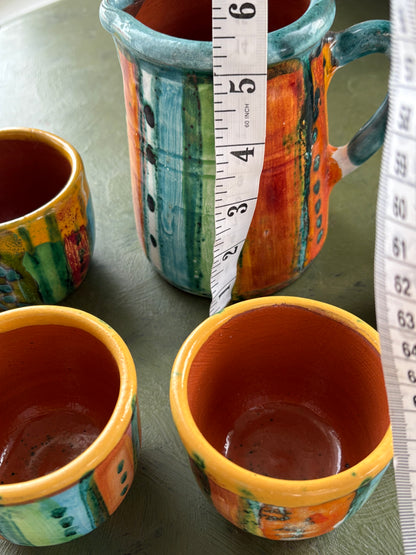 RETRO CERAMIC PITCHER & CUP SET