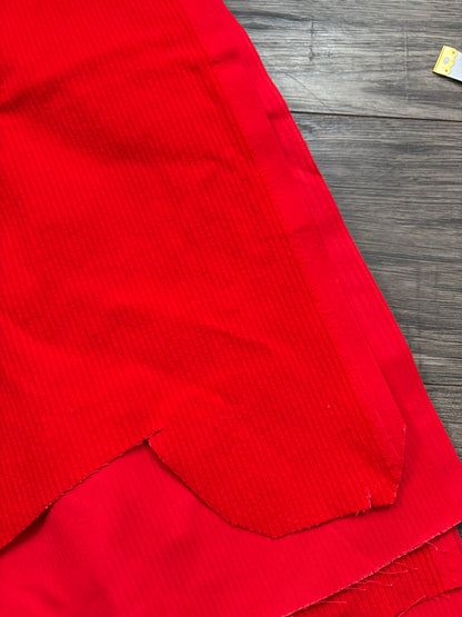 RED CORDUROY FABRIC 39" x 32"
