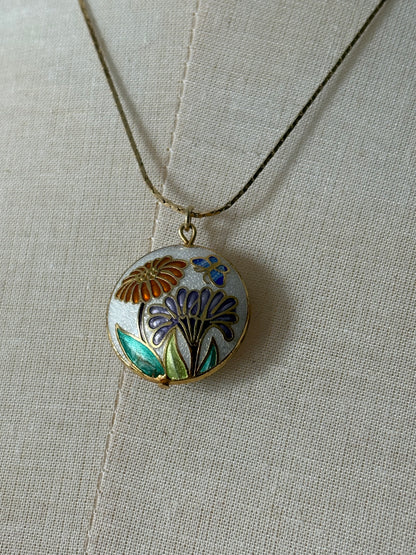 FLORAL CLOISONNE NECKLACE