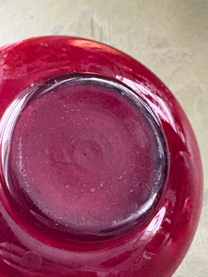 SMALL RED GLASS VASE