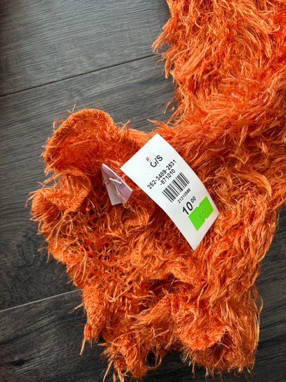 Y2K ORANGE FLUFFY SCARF