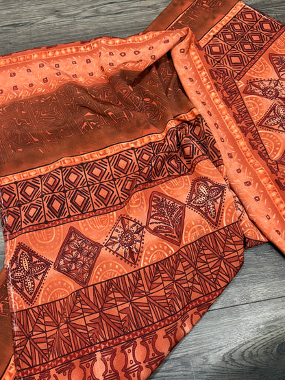 ORANGE PATTERNED FABRIC 44" x 165"