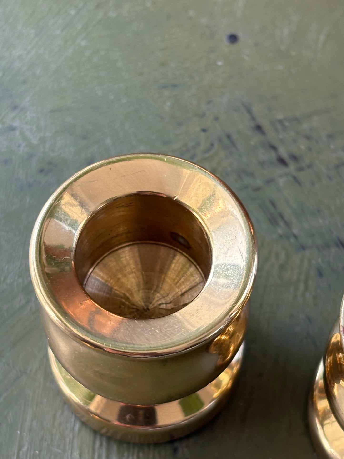 WEIGHTED BRASS CANDLE HOLDERS