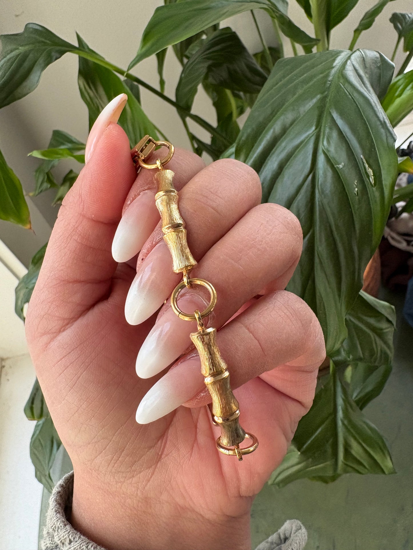 GOLD TONE BAMBOO BRACELET