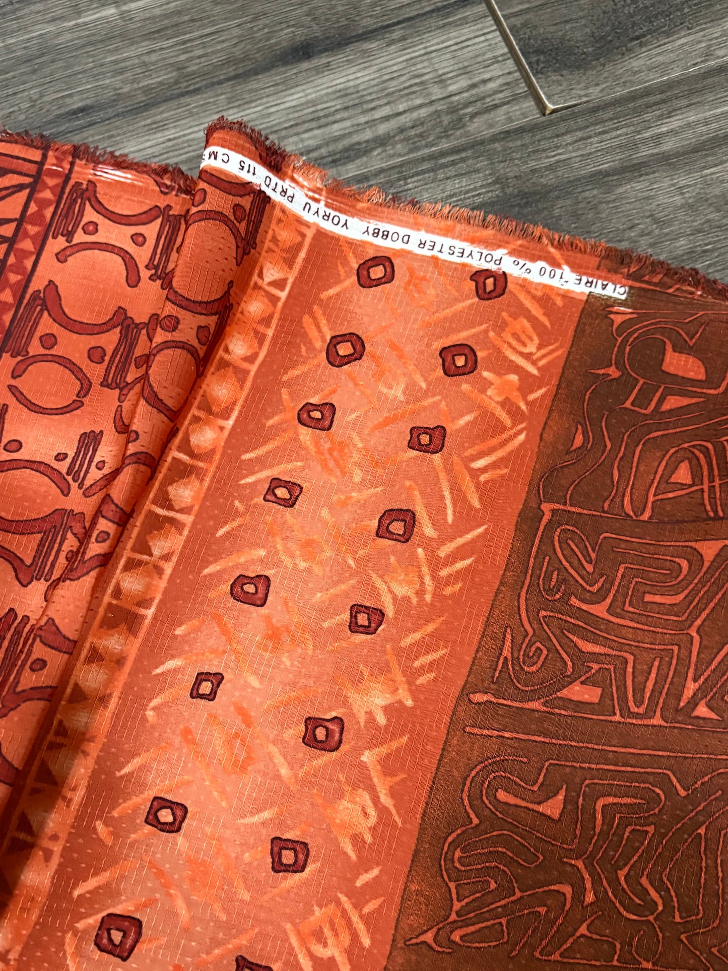 ORANGE PATTERNED FABRIC 44" x 165"