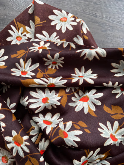 BROWN DAISY FABRIC 50" x 60"