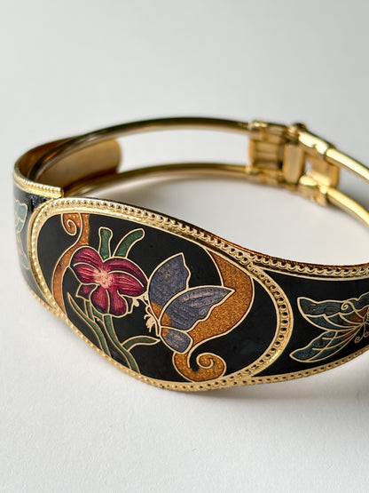 FLORAL ENAMEL CUFF BRACELET