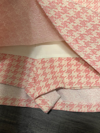 ZARA PINK HOUNDSTOOTH SKIRT - XL
