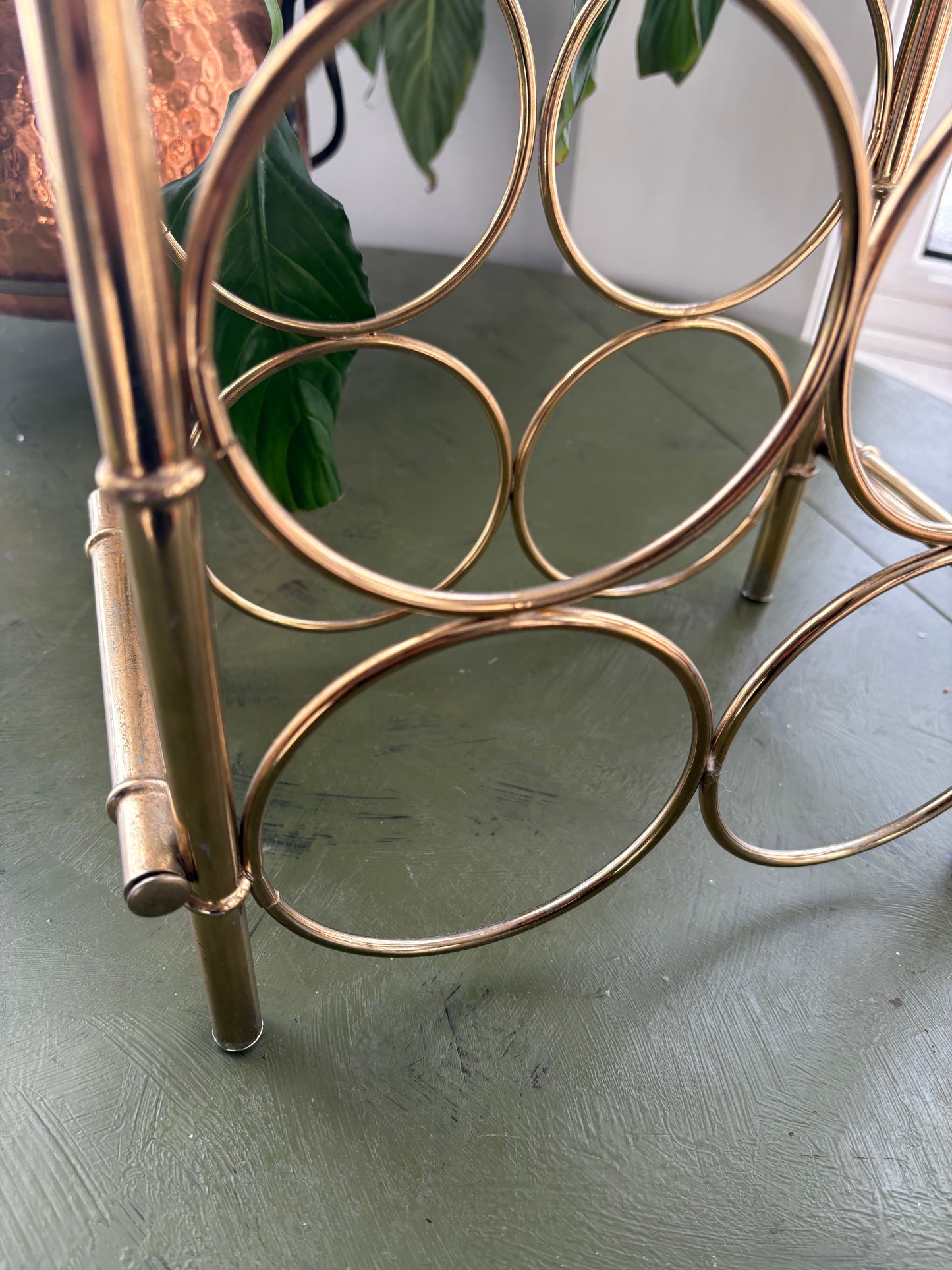 FAUX BRASS WINE RACK
