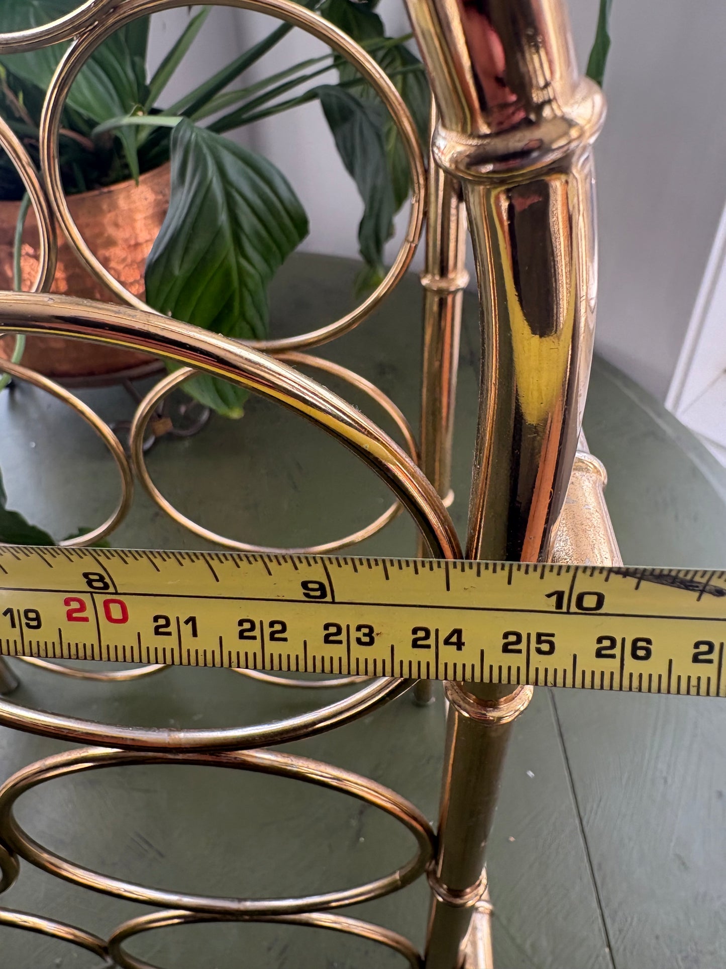 FAUX BRASS WINE RACK