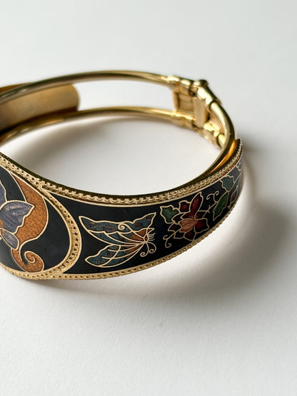 FLORAL ENAMEL CUFF BRACELET
