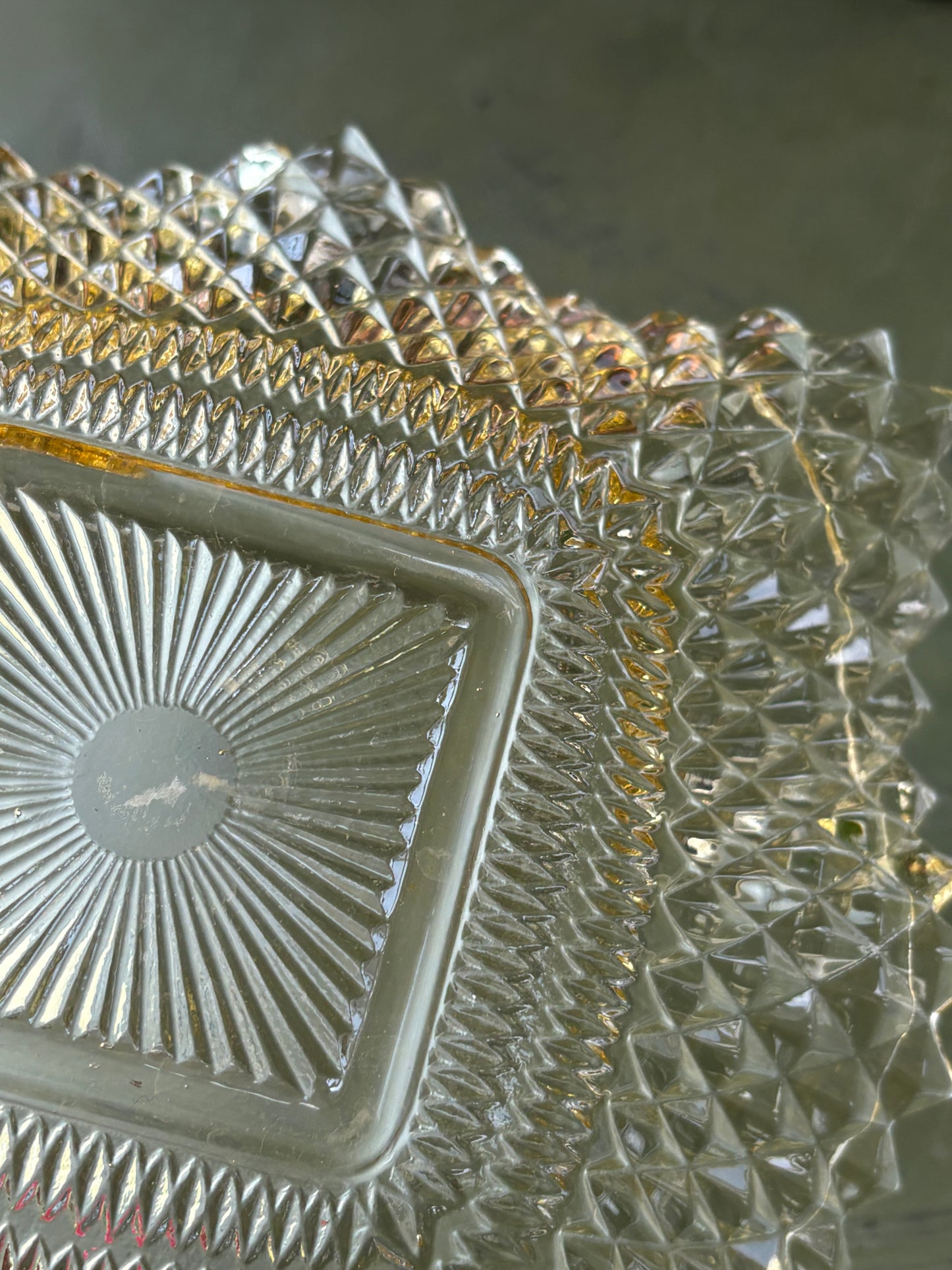 AMBER GLASS TRINKET DISH