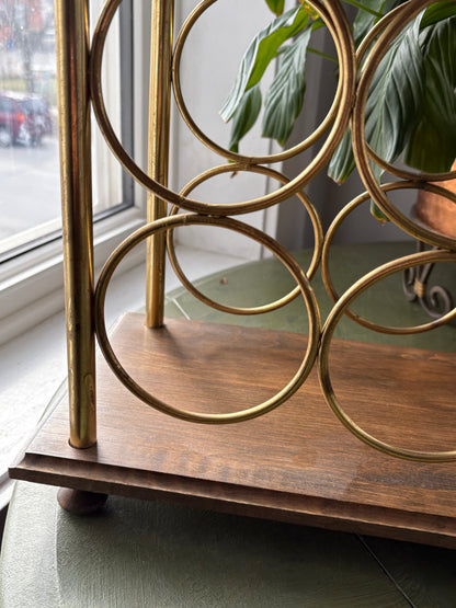 WOOD & BRASS WINE RACK