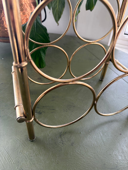 FAUX BRASS WINE RACK