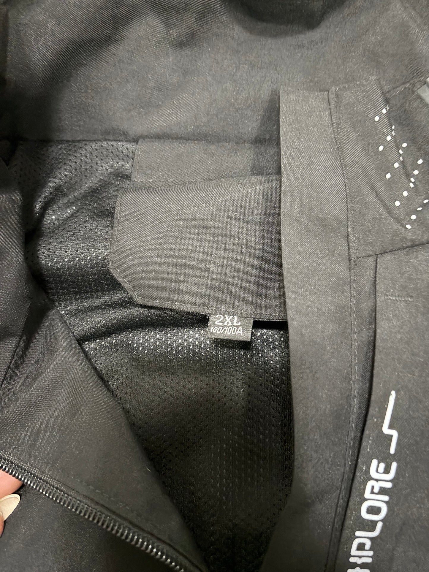 MEN'S BLACK WINDBREAKER - 2XL
