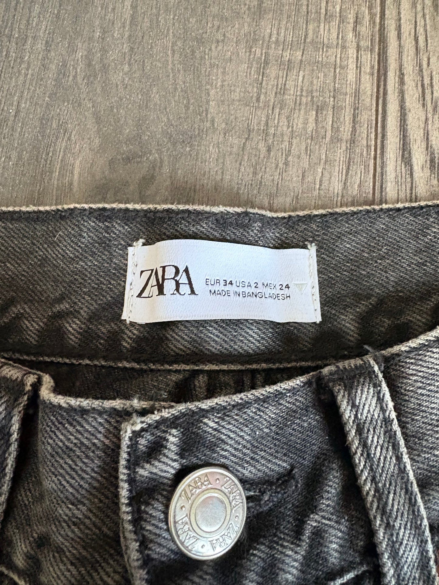 ZARA GREY DENIM PANTS - SZ. 2